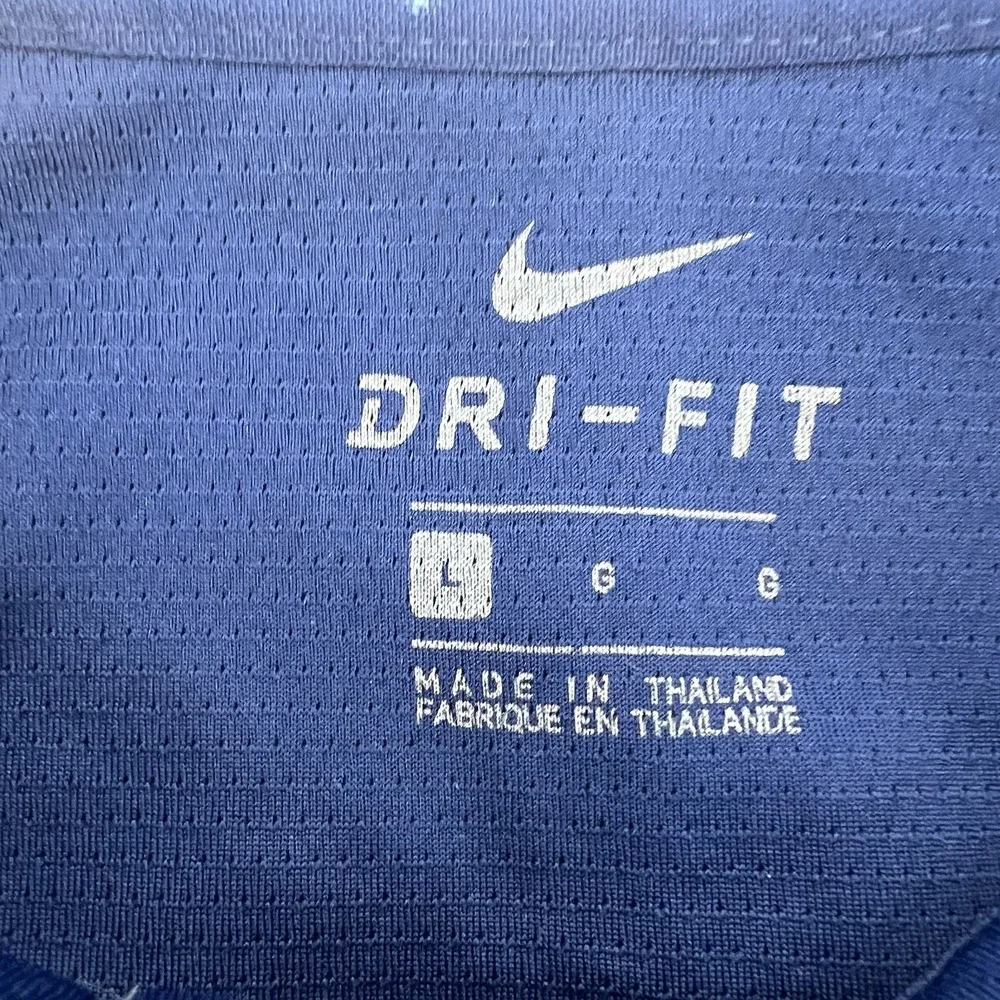 NIKE Dri-Fit Polo Shirt Men's Size L Large Blue Windowpane Performance
